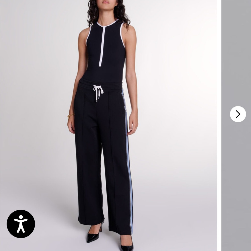 Maje Wide-Leg striped jogging bottoms